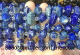 CBBS200 Centre drilled 7*16mm - 11*25mm hexahedral prism lapis lazuli beads wholesale