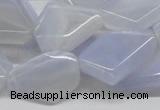 CBC14 15.5 inches 18*25mm freeform blue chalcedony beads wholesale