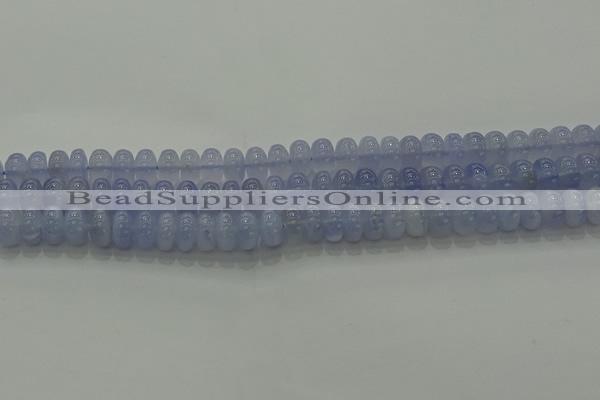 CBC442 15.5 inches 6*10mm rondelle blue chalcedony beads