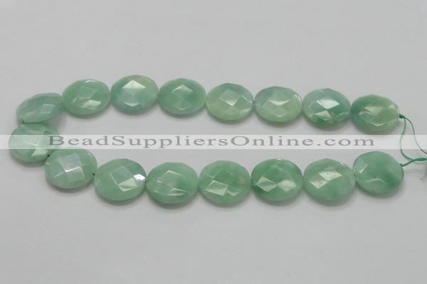 CBJ39 15.5 inches 25mm faceted flat round jade beads wholesale