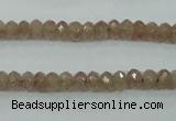 CBQ222 15.5 inches 4*6mm faceted rondelle strawberry quartz beads