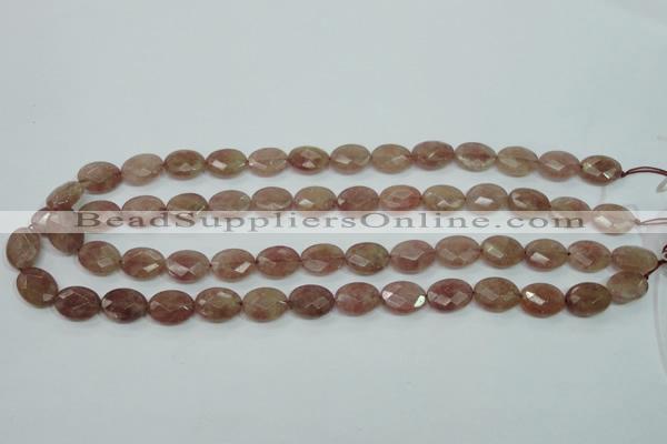 CBQ252 15.5 inches 10*14mm faceted oval strawberry quartz beads