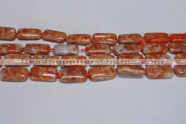 CCA500 15.5 inches 15*30mm rectangle orange calcite gemstone beads