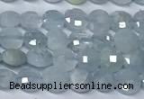 CCB1368 15 inches 4mm faceted coin aquamarine beads