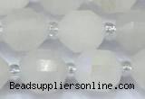 CCB1450 15 inches 9mm - 10mm faceted AB-color white phantom beads