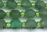 CCB1578 15 inches 5mm - 6mm faceted green aventurine beads