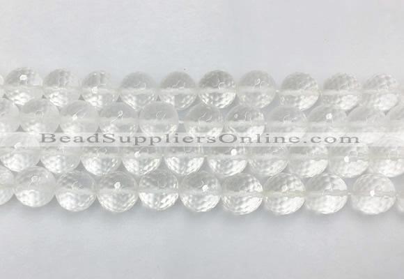 CCBS06 15 inches 12mm faceted round white crystal beads wholesale