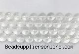 CCBS07 15 inches 14mm faceted round white crystal beads wholesale
