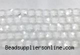 CCBS16 15 inches 14mm faceted square white crystal beads wholesale