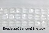 CCBS18 15 inches 18mm faceted square white crystal beads wholesale