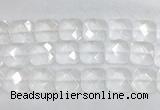 CCBS19 15 inches 20mm faceted square white crystal beads wholesale