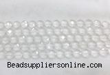 CCBS21 15 inches 12mm faceted coin white crystal beads wholesale