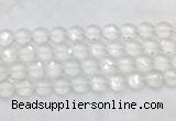 CCBS22 15 inches 14mm faceted coin white crystal beads wholesale