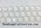 CCBS24 15 inches 18mm faceted coin white crystal beads wholesale