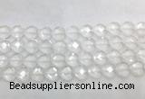 CCBS28 15 inches 14mm faceted heart white crystal beads wholesale
