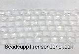 CCBS34 15 inches 10*14mm faceted rectangle white crystal beads wholesale