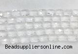 CCBS35 15 inches 12*16mm faceted rectangle white crystal beads wholesale