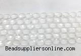 CCBS39 15 inches 8*12mm faceted oval white crystal beads wholesale