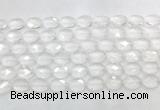 CCBS40 15 inches 10*14mm faceted oval white crystal beads wholesale