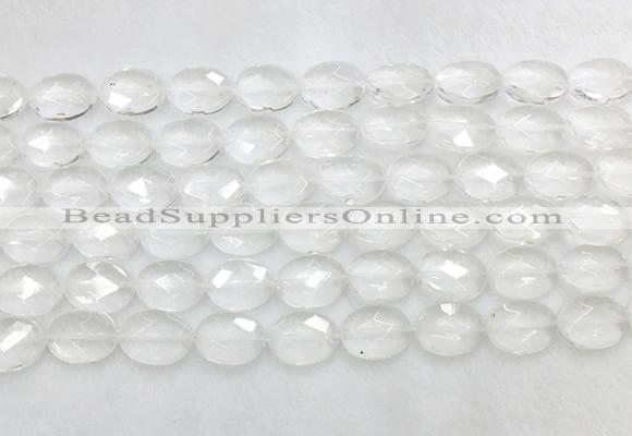 CCBS40 15 inches 10*14mm faceted oval white crystal beads wholesale