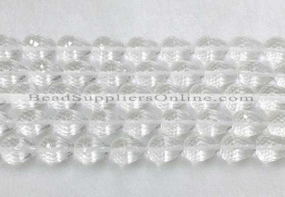 CCBS46 15 inches 10*14mm faceted teardrop white crystal beads wholesale