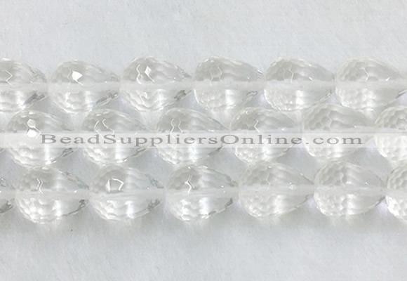 CCBS49 15 inches 15*20mm faceted teardrop white crystal beads wholesale