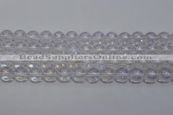 CCC402 15.5 inches 8mm round AB-color white crystal beads
