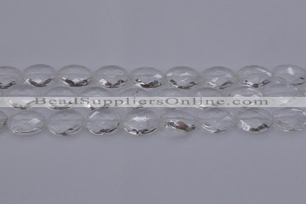 CCC517 15.5 inches 18*25mm faceted oval natural white crystal beads