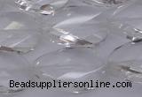 CCC521 15.5 inches 18*25mm twisted & faceted oval white crystal beads