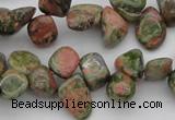 CCH636 15.5 inches 6*8mm - 10*14mm unakite gemstone chips beads