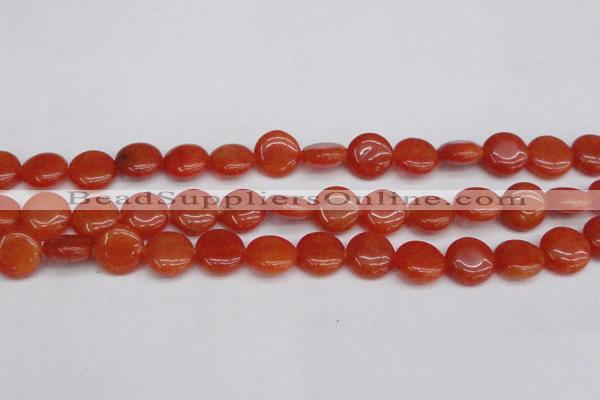CCN3816 15.5 inches 14mm flat round candy jade beads wholesale