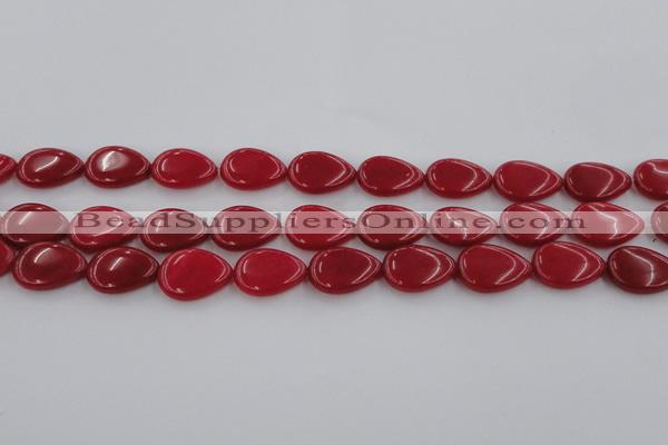 CCN3864 15.5 inches 13*18mm flat teardrop candy jade beads