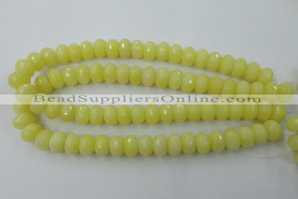 CCN919 15.5 inches 10*14mm faceted rondelle candy jade beads