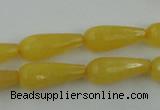 CCN977 15.5 inches 9*22mm faceted teardrop candy jade beads