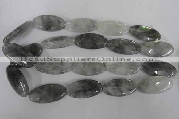 CCQ392 15.5 inches 20*40mm oval cloudy quartz beads wholesale