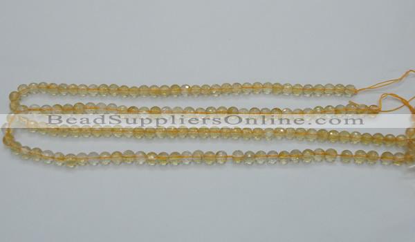 CCR03 15.5 inches 6mm faceted round natural citrine gemstone beads