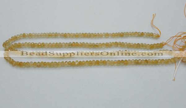 CCR07 15.5 inches 4*6mm faceted rondelle natural citrine gemstone beads