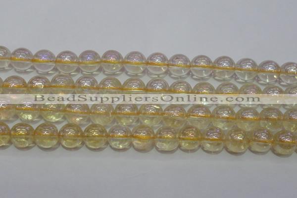 CCR303 15.5 inches 10mm round AB-color natural citrine beads