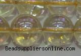 CCR304 15.5 inches 12mm round AB-color natural citrine beads