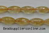 CCR36 15.5 inches 8*16mm faceted rice natural citrine gemstone beads