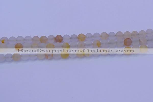 CCR371 15.5 inches 6mm round matte citrine beads wholesale
