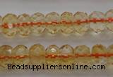 CCR51 15.5 inches 4*6mm faceted rondelle natural citrine beads