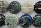 CCS40 15.5 inches 16mm flat round natural chrysocolla gemstone beads