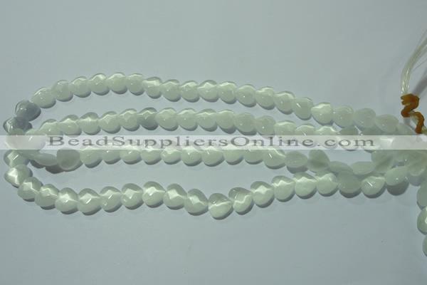 CCT960 15 inches 10*10mm faceted heart cats eye beads wholesale