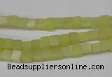 CCU03 15.5 inches 4*4mm cube olive jade beads wholesale