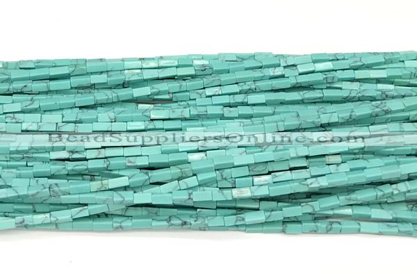CCU1115 15 inches 2*4mm cuboid imitation turquoise beads