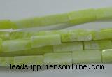 CCU524 15.5 inches 4*13mm cuboid lemon jade beads wholesale