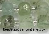 CCU757 15 inches 8*8mm faceted cube green rutilated quartz beads