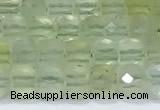 CCU832 15 inches 4mm faceted cube prehnite beads