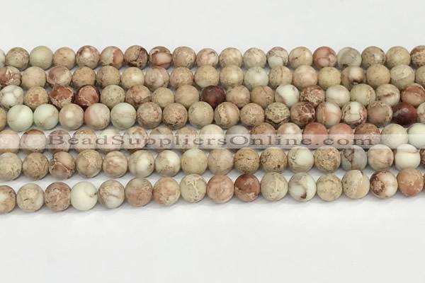 CDE1414 15.5 inches 6mm round matte natural sea sediment jasper beads